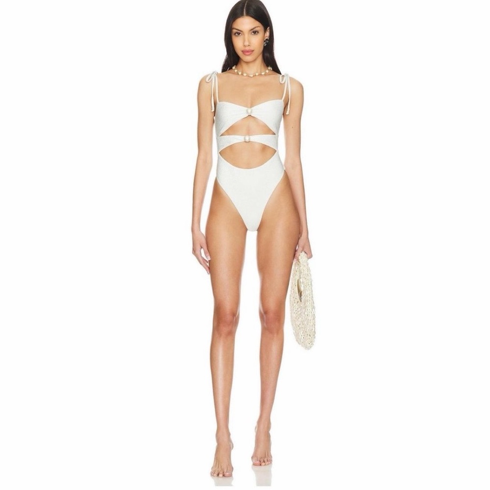 Lovers + Friends White Cutout One-Piece Swimsuit * new with tags